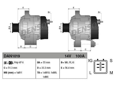 LATURI DENSO 12V 100A