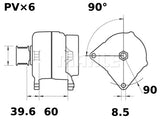LATURI MAHLE IA1166 28V 50A JOHN DEERE