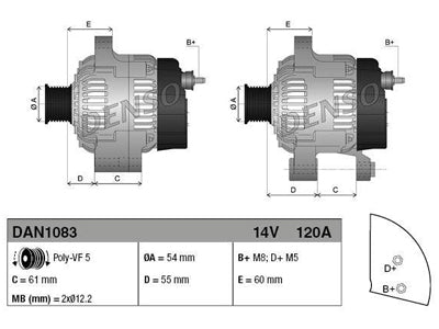 LATURI DENSO 120A FIAT 500 ABARTH 08-