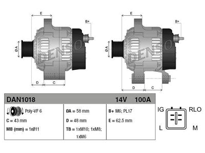 LATURI DENSO 12V 100A