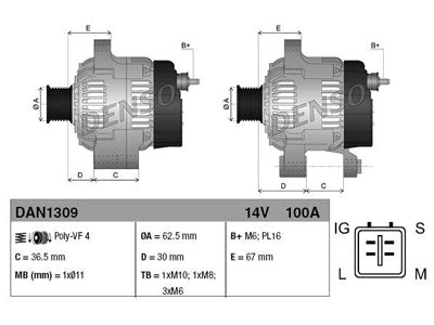 LATURI DENSO 12V 100A AURIS/COROLLA ILM. START-STOP 1,3 /12->