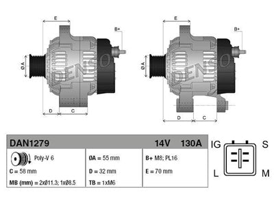 LATURI DENSO 12V 130A LEXUS GS/LS 430