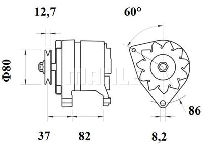 LATURI IA0745 12V 65A PERKINS MARINE