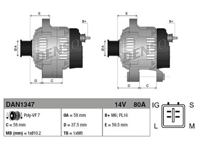 LATURI DENSO TOYOTA 12V 80A