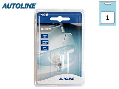 POLTTIMO AUTOLINE 12V 20W G4 HALOGEN  BLISTER
