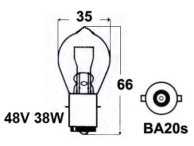 48V 35W BA20S TRUKKIPOLT.