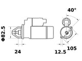 STARTTI IS1219 LOMBARDINI 12V 2,7KW