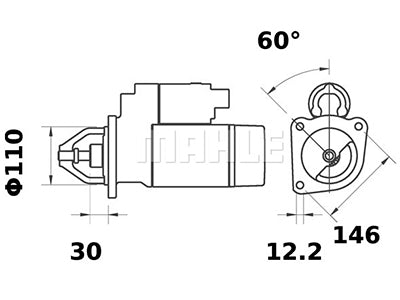 STARTTI MAHLE MS192 FIAT TRAK. 12V 3KW