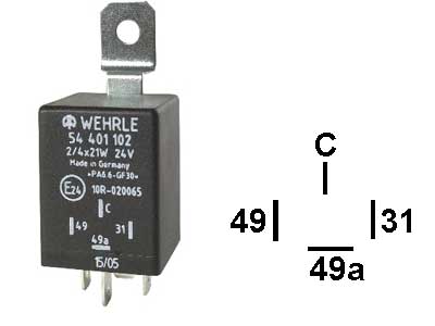 VILKKURELE 24V 4-NAP.  C-