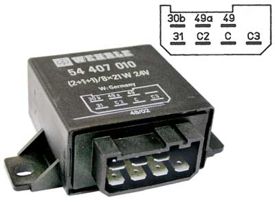 VILKKURELE 24V 2+1+1/8X21W
