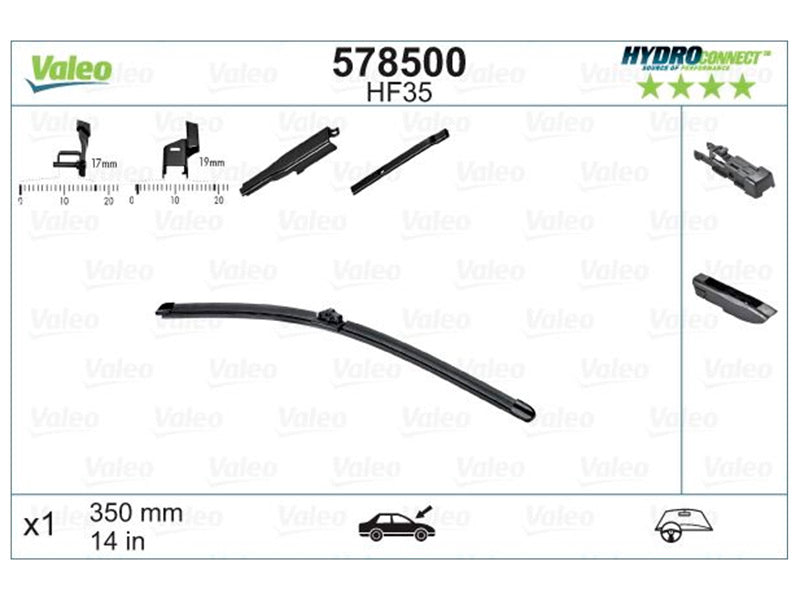 VALEO HF35 HYDROCONNECT FRONT LHD 35CM