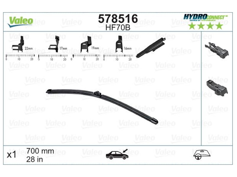 VALEO HF70B HYDROCONNECT FRONT LHD 70CM