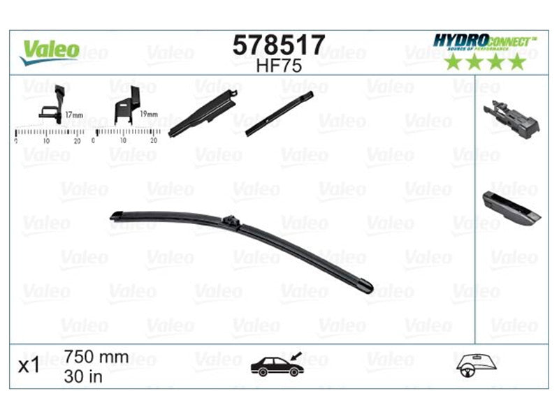 VALEO HF75 HYDROCONNECT FRONT LHD 75CM