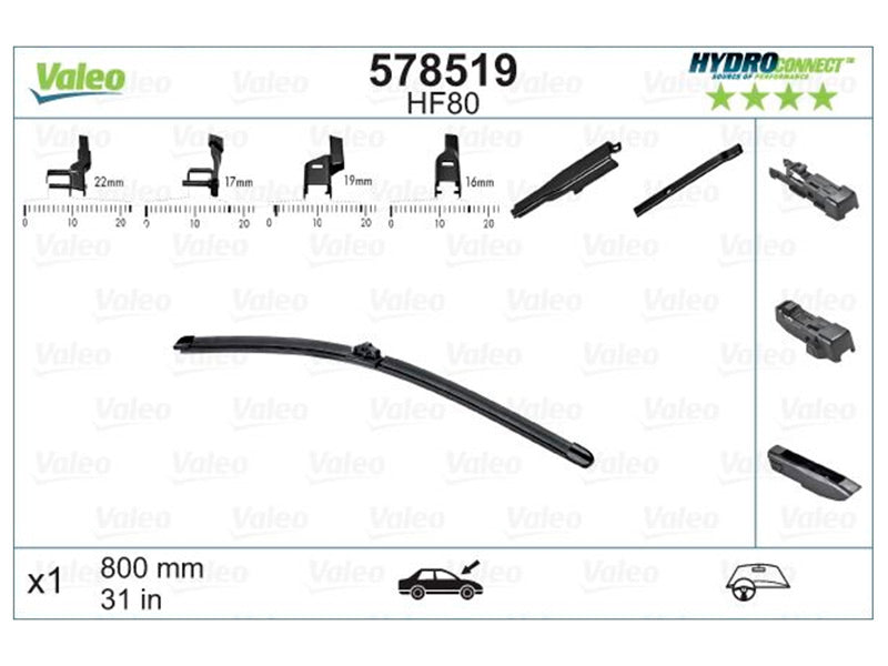 VALEO HF80 HYDROCONNECT FRONT LHD 80CM