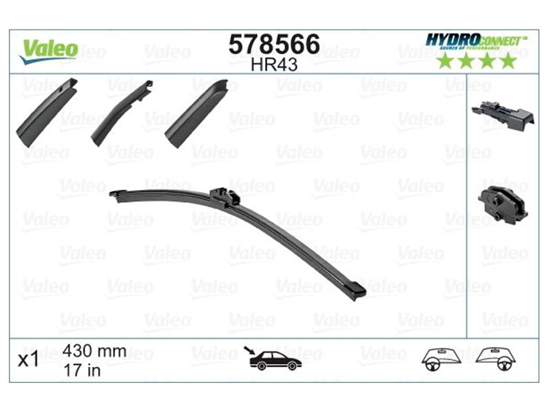 VALEO HR43 HYDROCONNECT REAR  43CM #