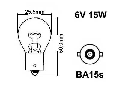 POLTTIMO 6V 15W BA15S