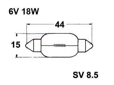 POLTTIMO 500624 6V 18W 1750 15X40MM