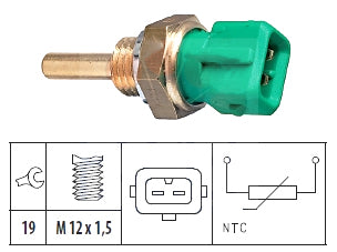 LÄMPÖTUNNISTIN (JÄÄHD.NESTE) M12X15 2-NAP