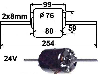 LÄM.MOOT. 24V 3-NOP 2X8MM