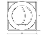 VENTTIILI 90 X 90MM SUUNNATTAVA