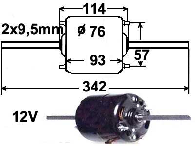 LÄM.MOOT. 12V  2X9,6MM/75