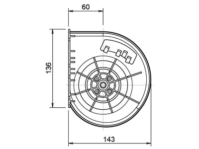 PUHALLIN 12V 4-JOHT. 133X135MM TS500 3NOP
