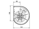 PUHALLIN 12V 4-JOHT. 133X135MM TS500 3NOP