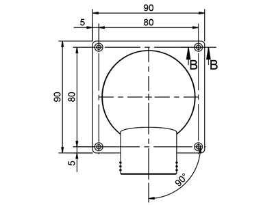 SUULAKE 90 KULMA 45MM PUTKELLE