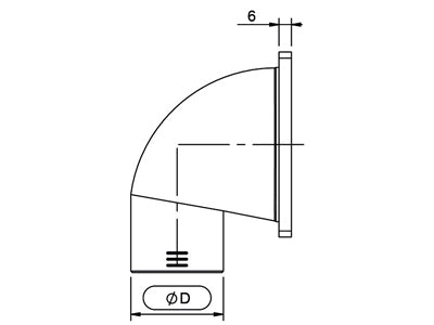 SUULAKE 90 KULMA 45MM PUTKELLE