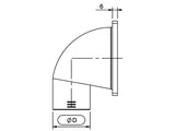 SUULAKE 90 KULMA 45MM PUTKELLE