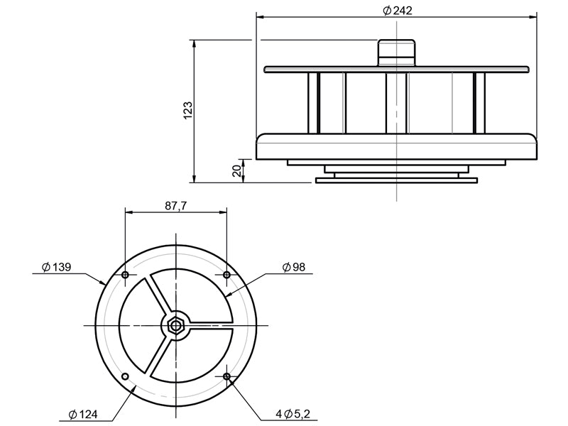 KATTOVENTTIILI HALK. 100MM