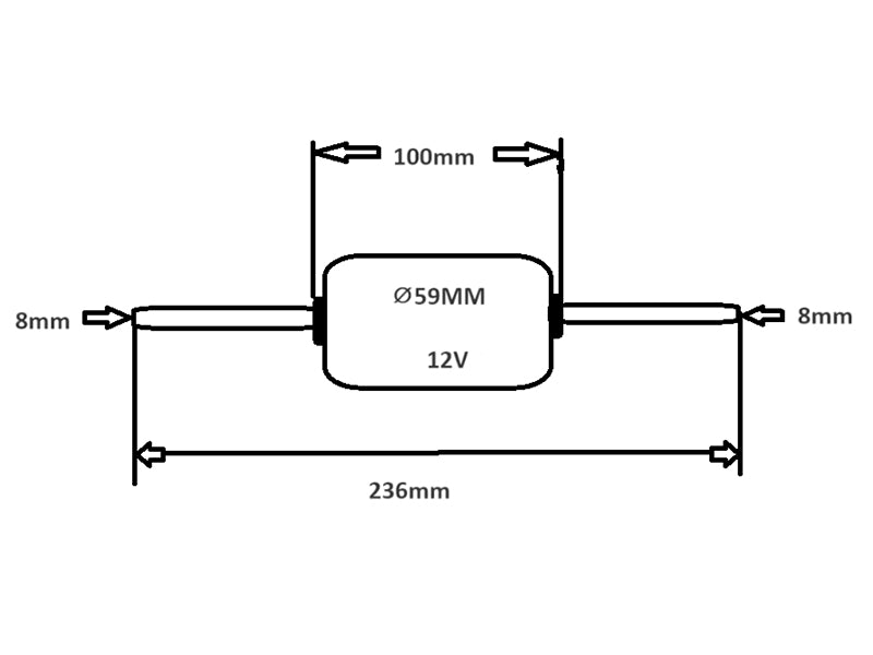 LÄM.MOOT.12V 2X8MM 236MM
