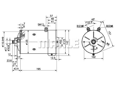 DC-MOOTTORI 24V 3,0KW AMK5503