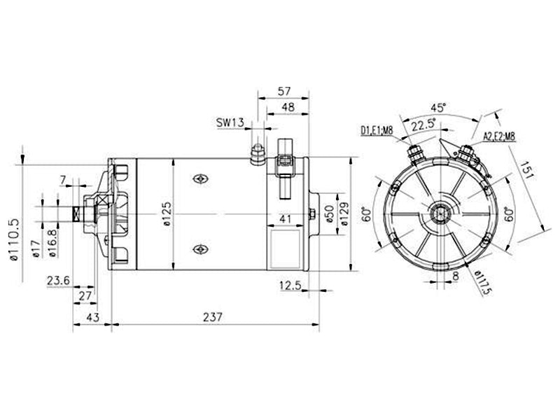 DC-MOOTTORI  24V 3KW 3300RPM
