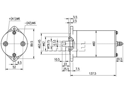 DC-MOOTTORI 24V 0,5KW <->