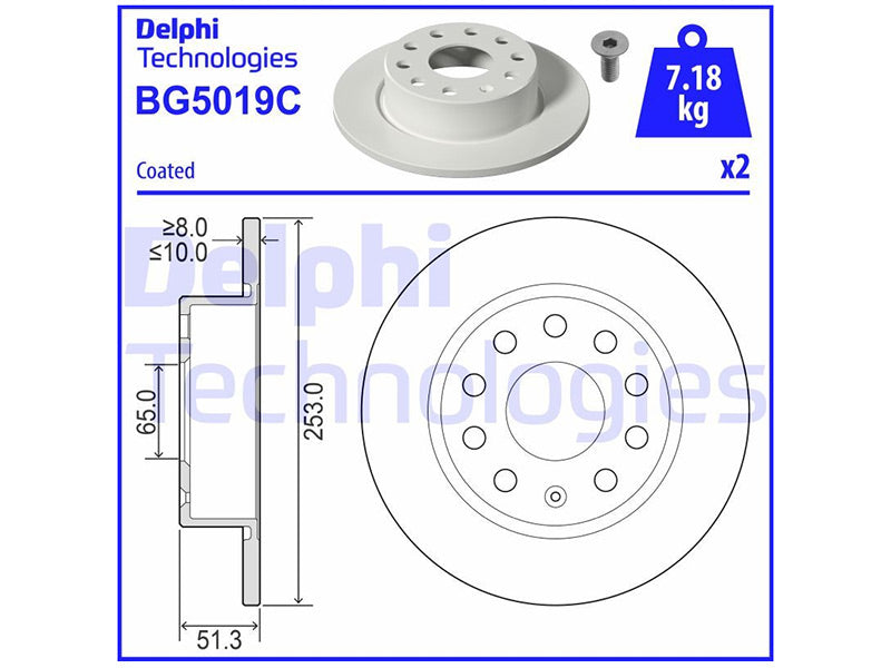JARRULEVY DELPHI, 2 KPL / PKT, TAKA, AUDI / SEAT / SKODA / VOLKS