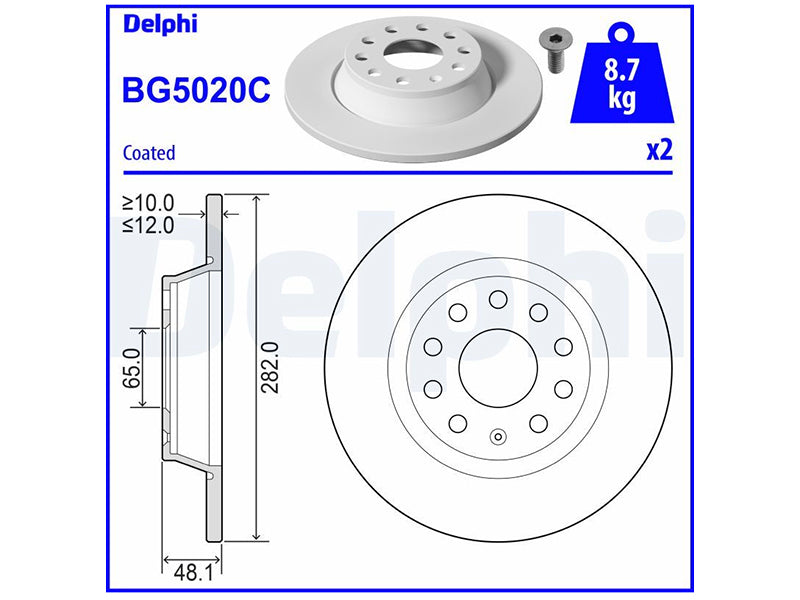 JARRULEVY DELPHI, 2 KPL / PKT, TAKA, AUDI / SEAT / SKODA / VOLKS