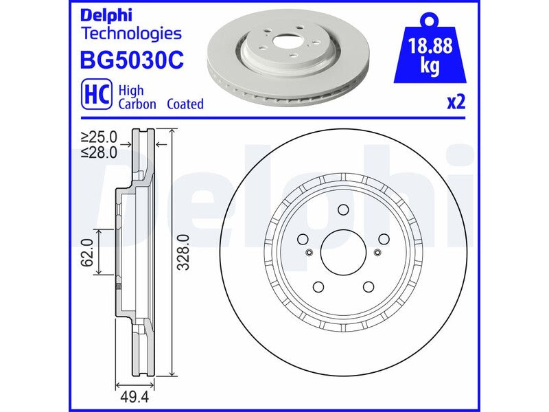 JARRULEVY DELPHI, 2 KPL / PKT ETULEXUS / TOYOTA