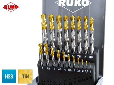 KIERUKKAPORASARJA RUKO DIN 338 HSS-TIN 19OS. 1.0-10.00