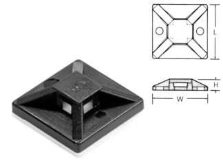 NIPPUSITEEN KIINNIKE MUSTA 19x19x3,8mm (100kpl)