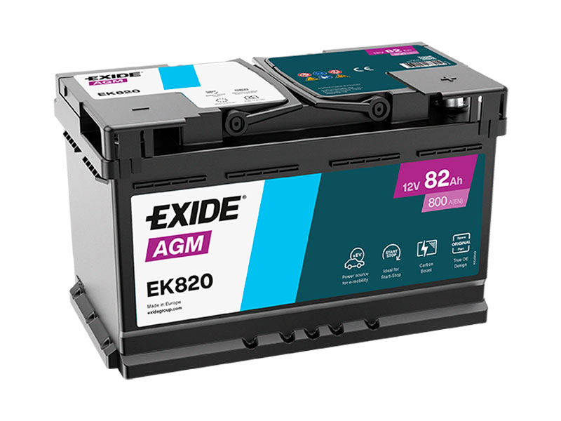 EXIDE AGM 82AH 315X175X190 -/+ 800A