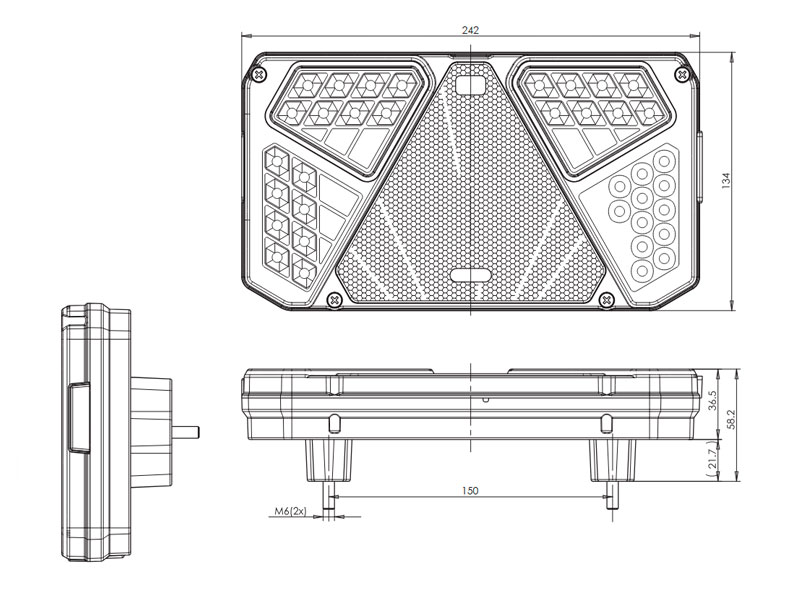 LED-TAKAVALO PERÄVAUNUUN OIKEA 12-24V IP68 - Image 3