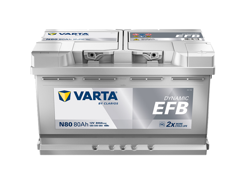 VARTA DYNAMIC EFB 80AH 800A 315X175X190MM -/+