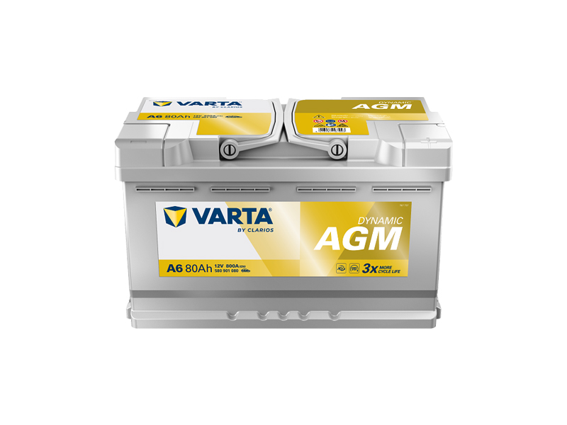 VARTA DYNAMIC AGM 80AH 800A 315X175X190MM -/+